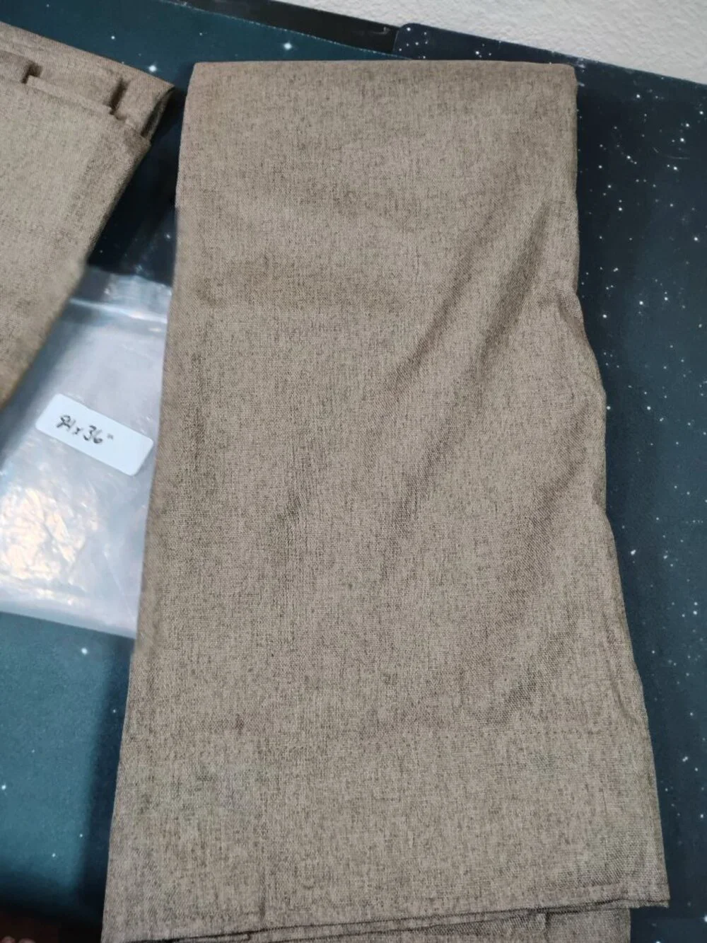 Textured Brown Blackout Window Curtain Panels Set 84x36 Inches Back Tab Linen